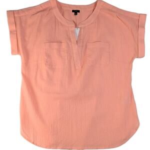 Talbots Gauze Popover Top Petite Size Medium PM New